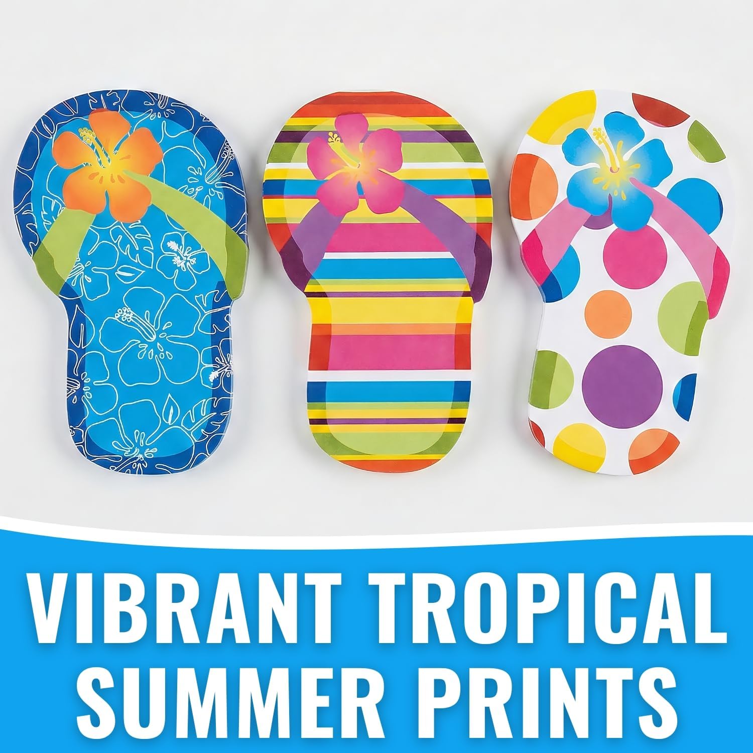 Fun Express Flip Flop Sticky Notes Set – Colorful Summer-Themed Notebooks for Notes Reminders & Messages – Perfect for Summer Parties Gifts Office Supplies & Fun Creative Projects – 12 Pieces