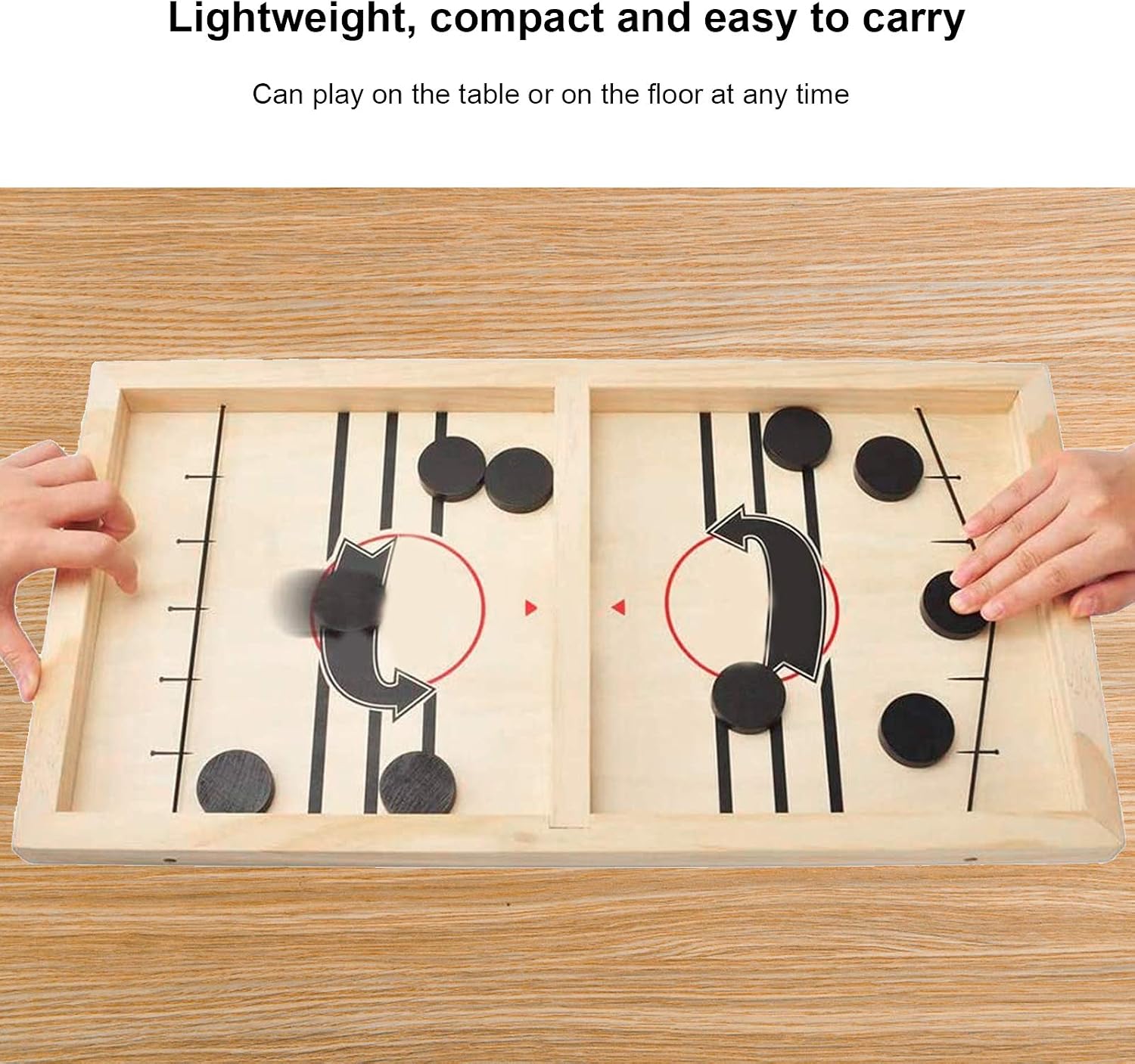 2 in 1 Fast Sling Puck, Fast Sling Puck Game Table Desktop Battle 2 in 1 Ice Hockey Game 2 in 1 Ice Hockey Toy 53x28.8x2.5cm/20.9x11.3x1in
