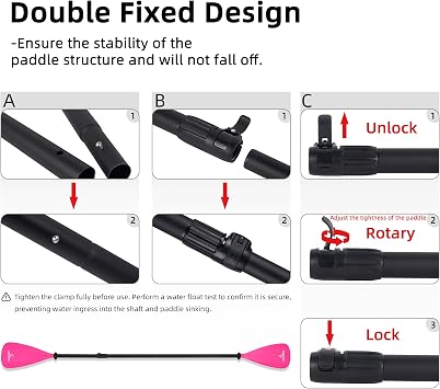 LEDONNE SUP Paddle 4-Piece Adjustable Kayak Paddle Floating Lightweight Paddle Board Oar with Aluminum Alloy Shaft and 2 Nylon Blades Best Price Based on Our 3 Million Sets Per Year 500 bought monthly