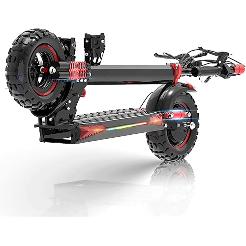 Electric Scooter for Adults, 11" Off Road Inflatable Tire, 48V 18/21AH Battery,1200W Motor, All-Terrain Dual Suspension Electric Scooter with Seat, Double Suspension