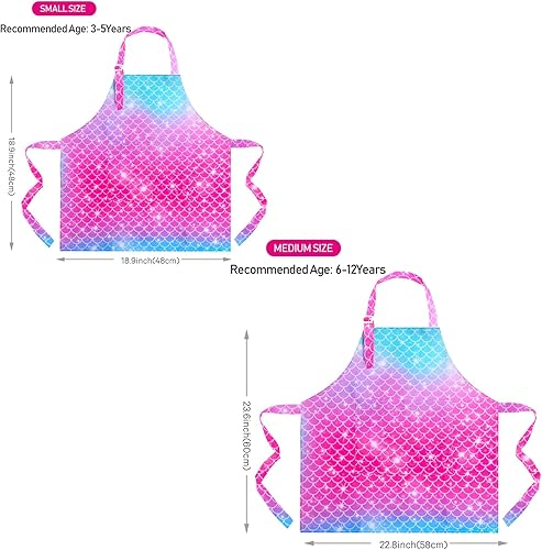 Miniatura 6 de Delantales para niños Niñas Rainbow Unicorn Delantal Niños Kichen Chef Delantales Smock