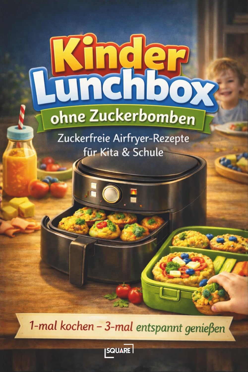 Kinder-Lunchbox ohne Zuckerbomben: Zuckerfreie Airfryer-Rezepte für Kita & Schule (SQUARE)