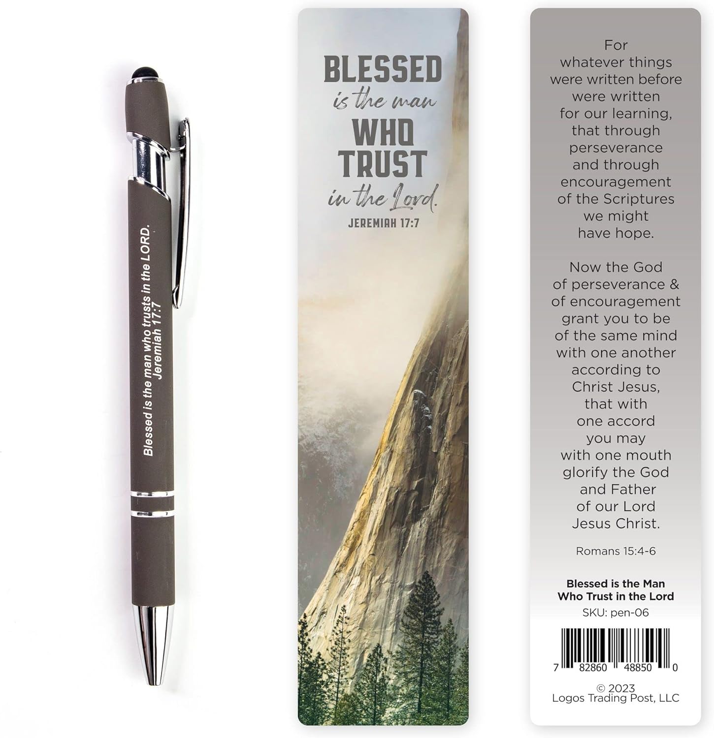 Blessed Is The Man Who Trusts In The Lord 聖書の言葉ペン ブックマーク付き - Jer 1