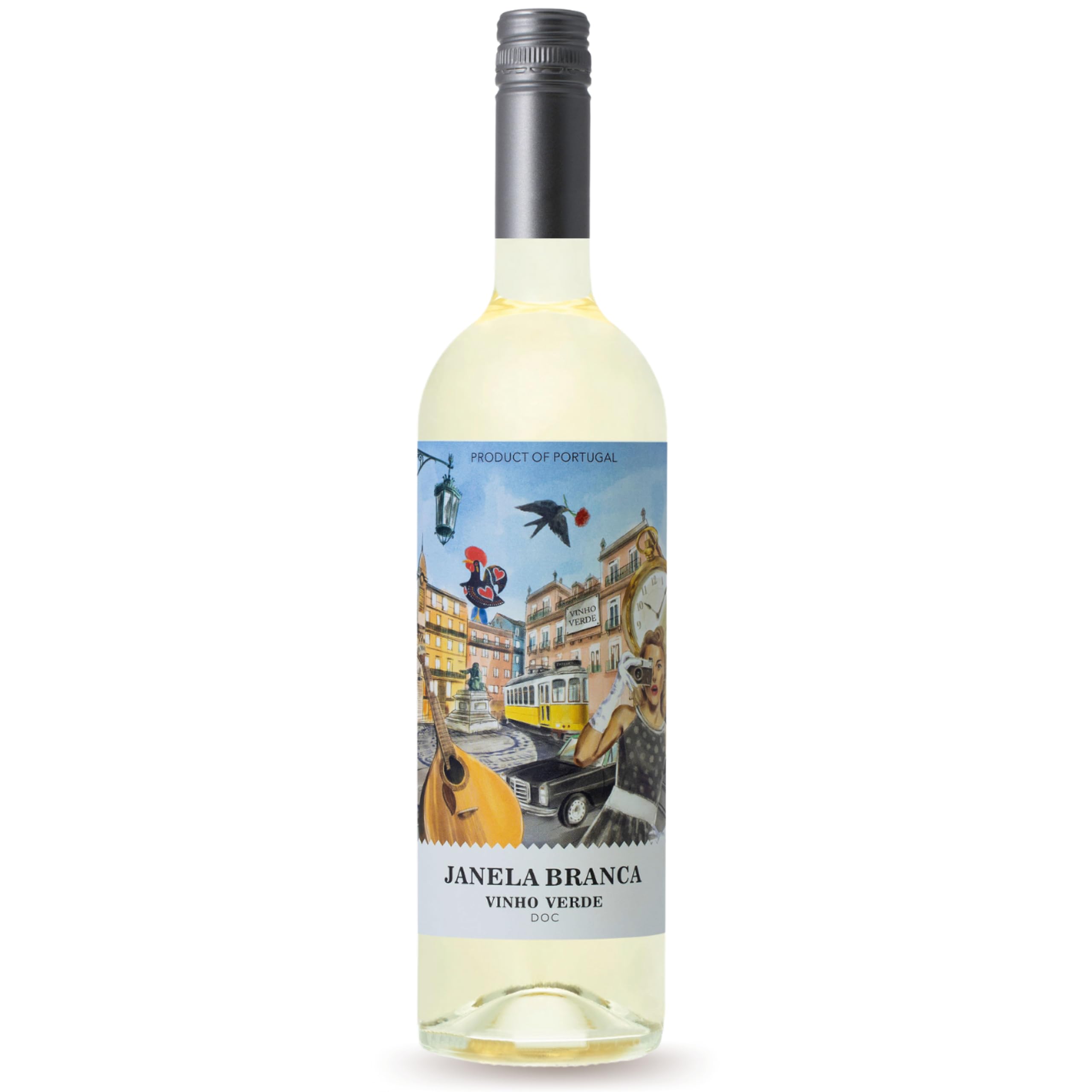 Janela Branca Vinho Verde 75 cl – Fresh Portuguese White with Citrus & Green Apple, Light Spritz & Mineral Finish – Crisp, Low-Alcohol Portuguese White (9.5% ABV)
