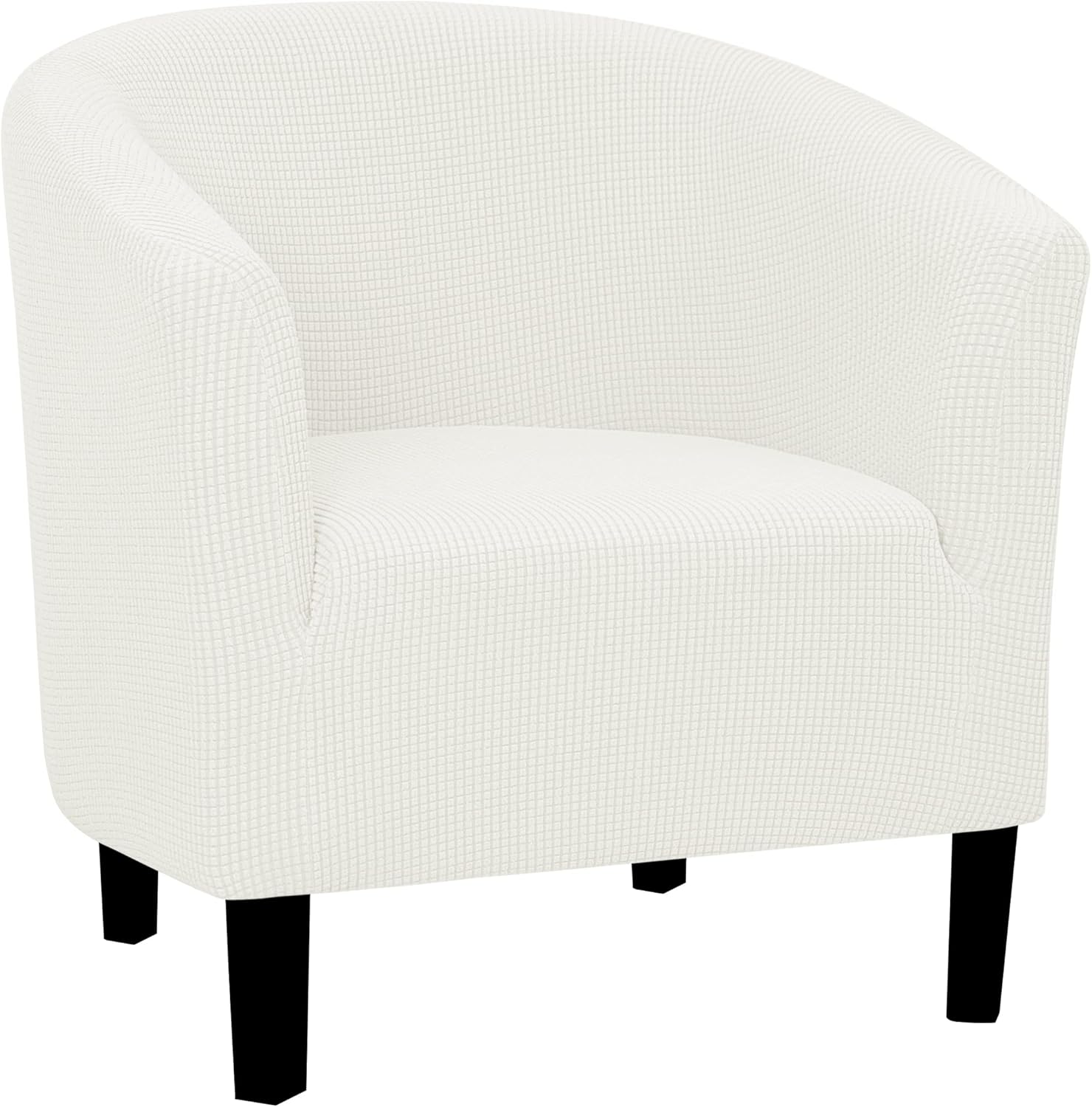 Easy-Going Stretch Club Armchair Slipcover 1 Piece Barrel Tub Sofa Cover Furniture Protector Jacquard Couch Cover Cream