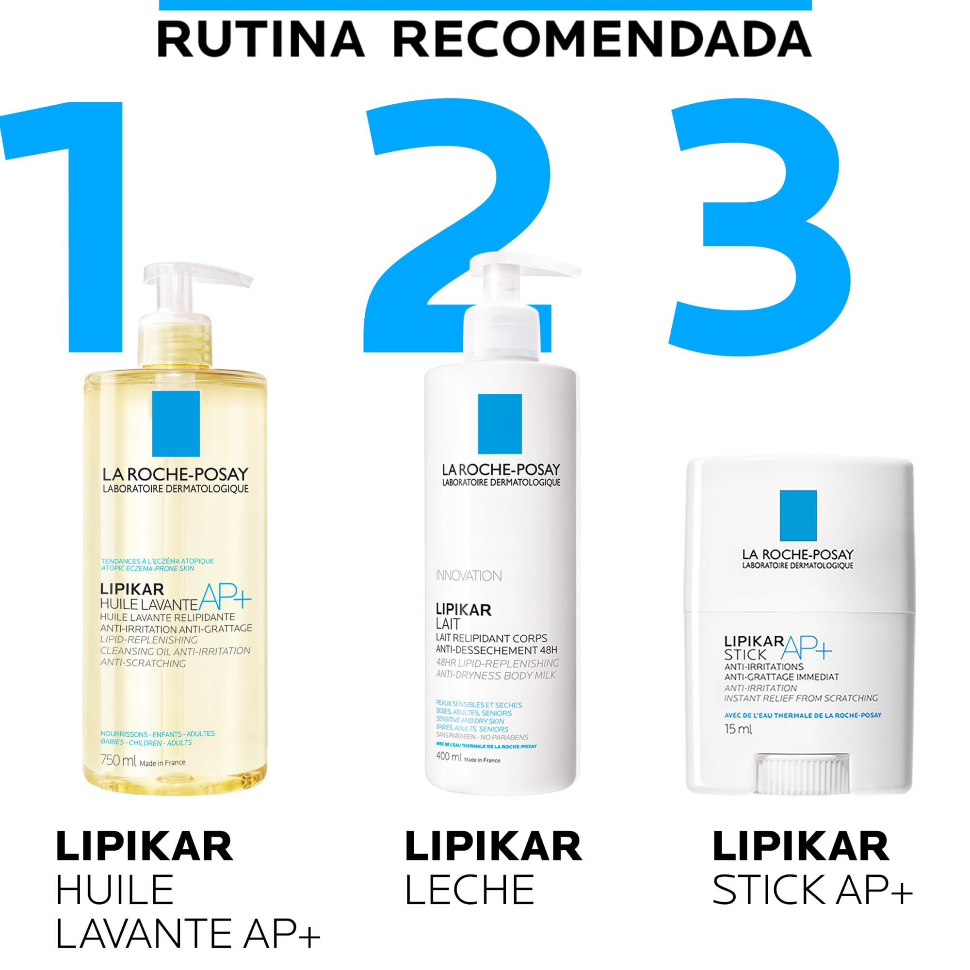 La Roche Posay Aceite de Ducha, Relipidizante, Anti-irritaciones, Hidrata y Calma, Enriquecido con Manteca de Karité, Para Pieles Secas y Atópicas, Lipikar AP+, 750 ml