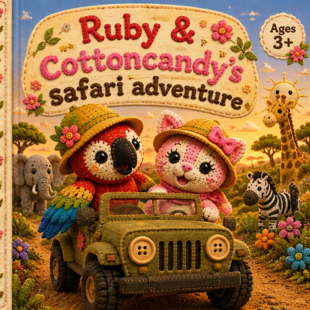 Ruby & Cottoncandy's Safari Adventure: Join Ruby the curious parrot and Cotton Candy the gentle cat on a heartwarming safari adventure! Beautiful fabric-inspired illustrations.