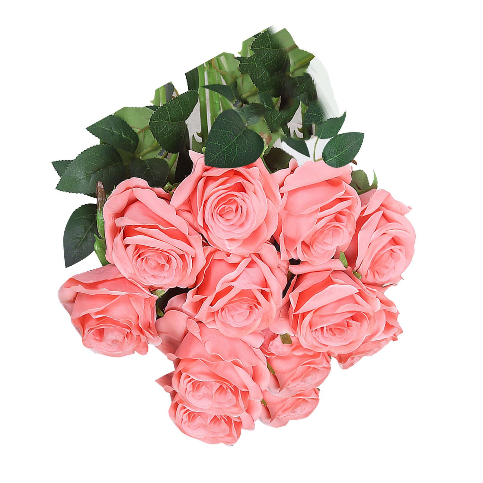 carotoe 12Pcs Realistic Fake Rose Bouquets Artificial Rose Flowers for Kitchen Garden Decoration Wedding Centerpieces Decoration Party Flowers
