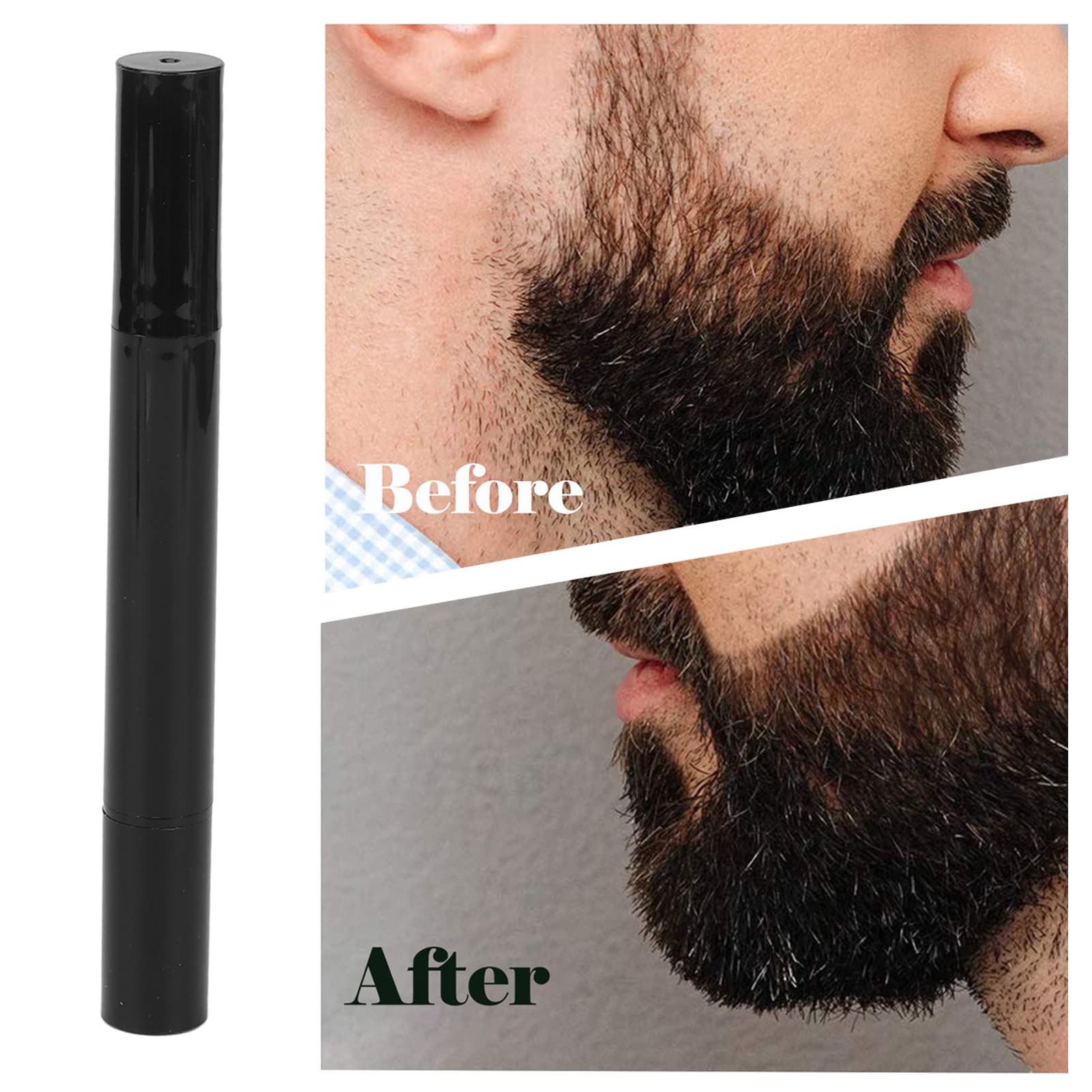 Penna per lo Styling del Barbiere, Colorazione Impermeabile Nera a Lunga Durata 2 in 1 Matita per Barba per Uomo per Salone