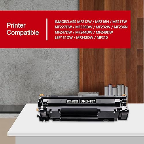 Miniatura 2 de 137 CRG137 Cartucho de tóner de alto rendimiento (paquete de 1, negro) - Compatible con PINOS 137 9435B001 Reemplazo de tóner para impresora Canon