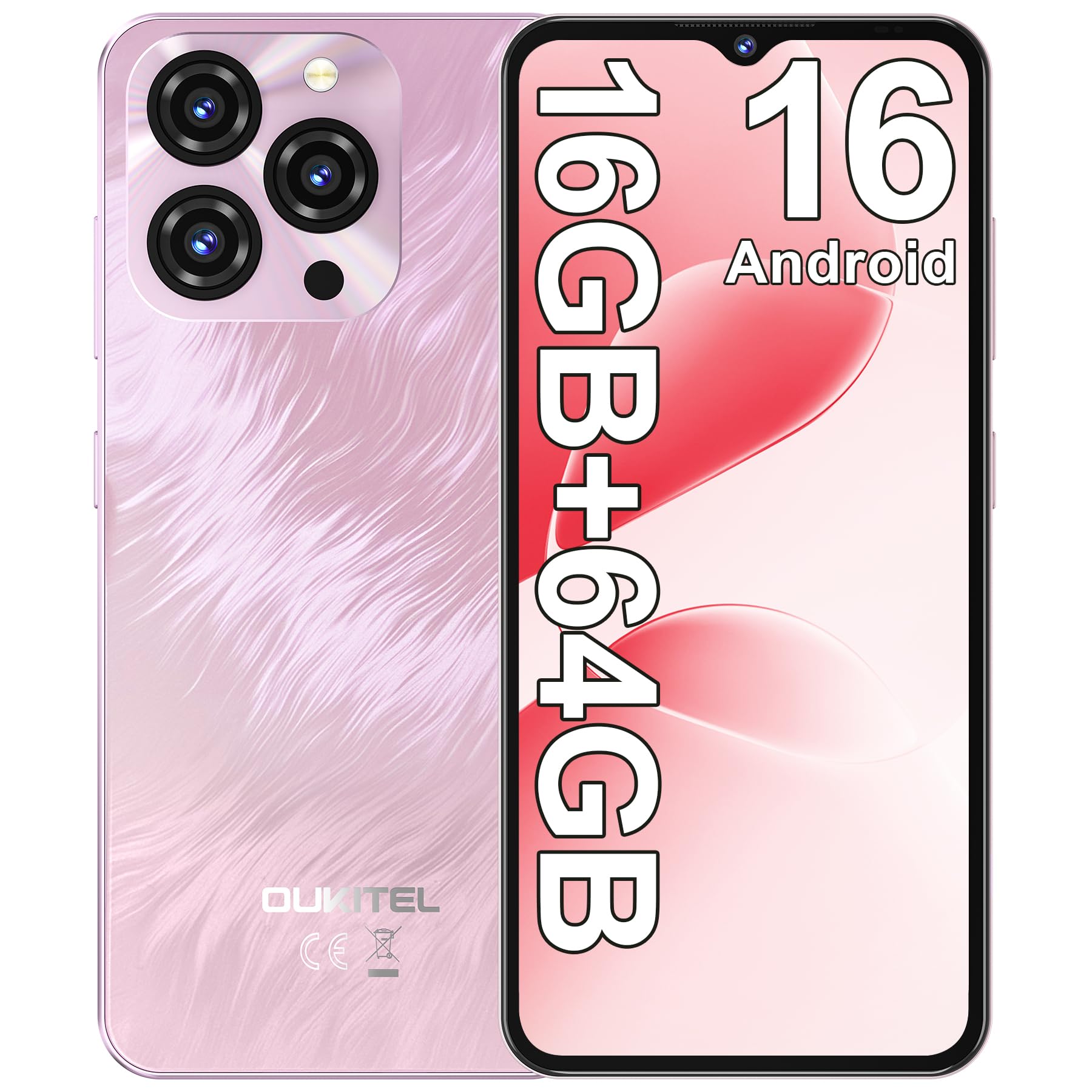 OUKITEL C3 Smartphone Android 16, 16GB+64GB/1TB Telefono Cellulare, 6.52" | 5000mAh Batteria Telefoni Cellulari, 13MP+5MP Camera, Cellulari e Smartphone Dual 4G SIM/Face ID/OTG/GPS/3.5mm Jack Telefono