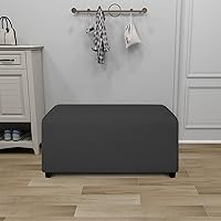 Vista 46 de PureFit Funda otomana rectangular de ajuste suave superelástica, para taburete de pies y muebles de almacenamiento plegables para sala de estar