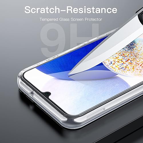 Miniatura 4 de JETech Funda 2 en 1 para Samsung Galaxy A14 5G de 6.6 pulgadas (no para A14 4G), con 2 protectores de pantalla, película de vidrio templado, a