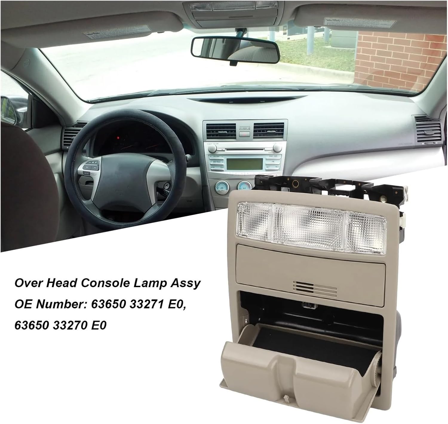 Car Over Head Console Lamp Assy 63650 33271 E0 Overhead Roof Display Light Dome Lamp Compatible With Toyota Camry 2007 To 2011