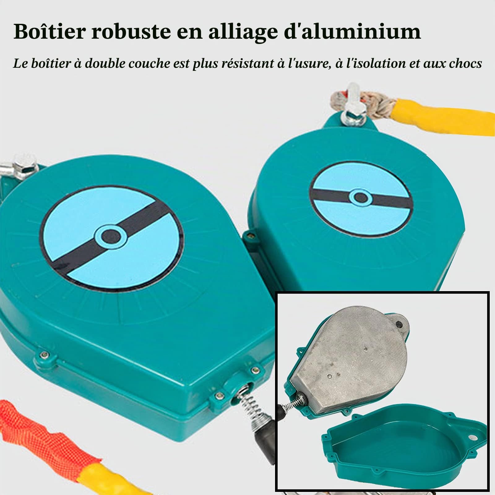 Antichute a Rappel Automatique Sangle, Dispositif Antichute Rétractable, Fall Restraint Device pour Toiture, Antichute Mobile, Stop Chute+Crochet, 5m/10m/15m/20m