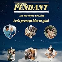 Vista 3 de Accesorios de coche colgantes de cristal con foto personalizada para mujeres y hombres, imágenes personalizadas para espejo retrovisor