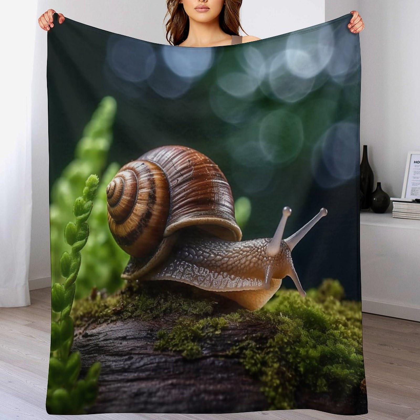 Couverture polaire escargots 150x200cm plaid lit et canapé