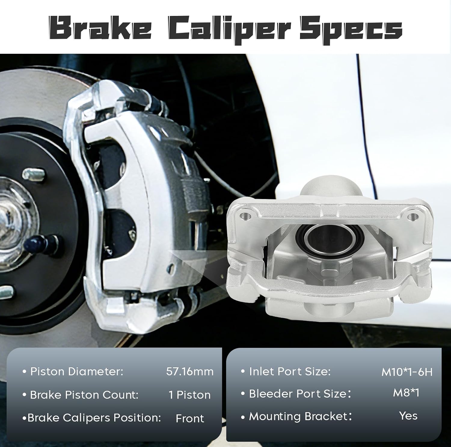 Front Left Right Brake Caliper Assembly Calipers Set Fit for Ford Fusion 2006-2012, for Lincoln MKZ 2007-2012, for Mazda 6 2006-2013, for Mercury Milan 2006-2011, Replace 18-B5000 18-B5001