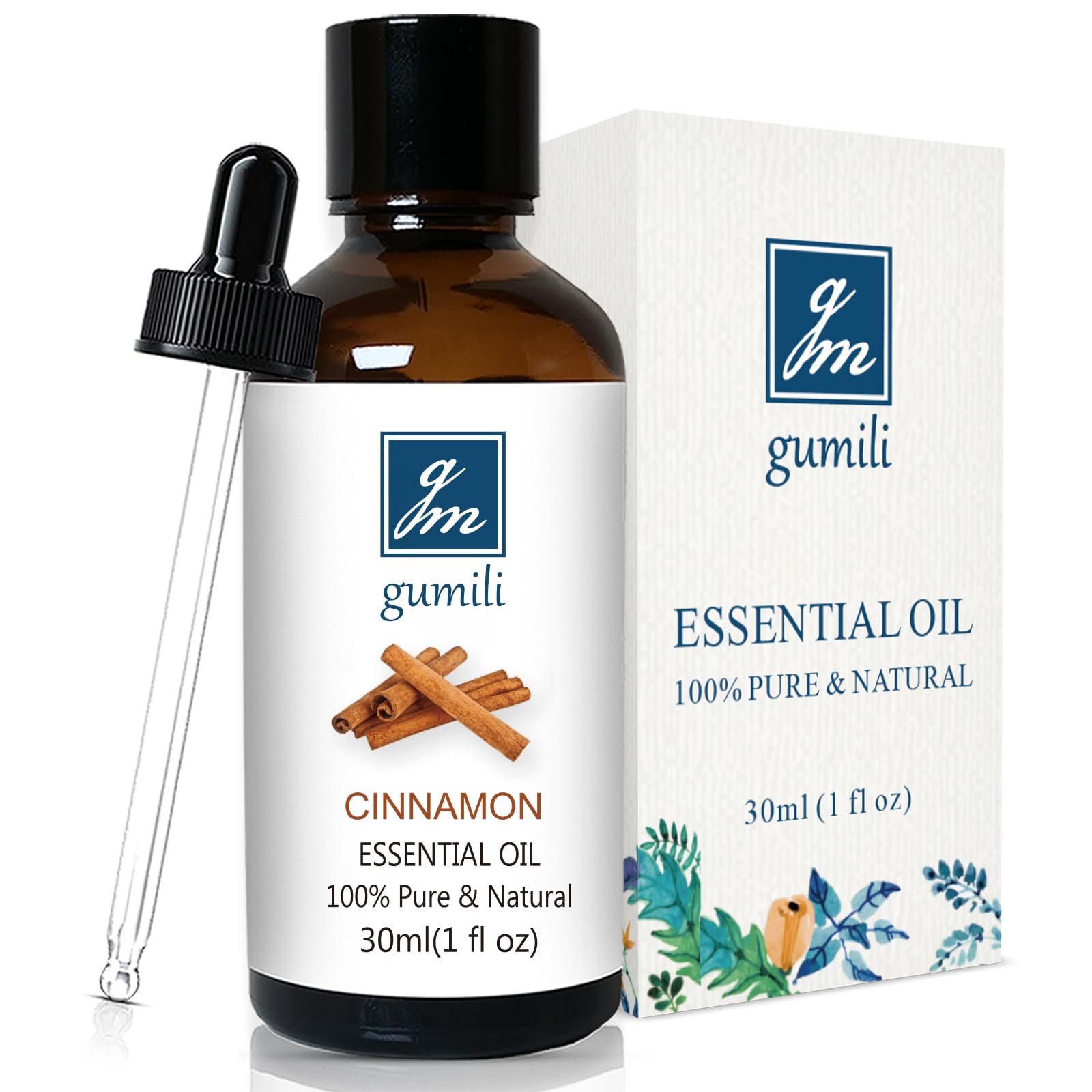 GM Gumili Cinnamon Essential Oil, 100% Pure Undiluted Cinnamon Oil for Diffuser, Massage - 30ml/1 oz