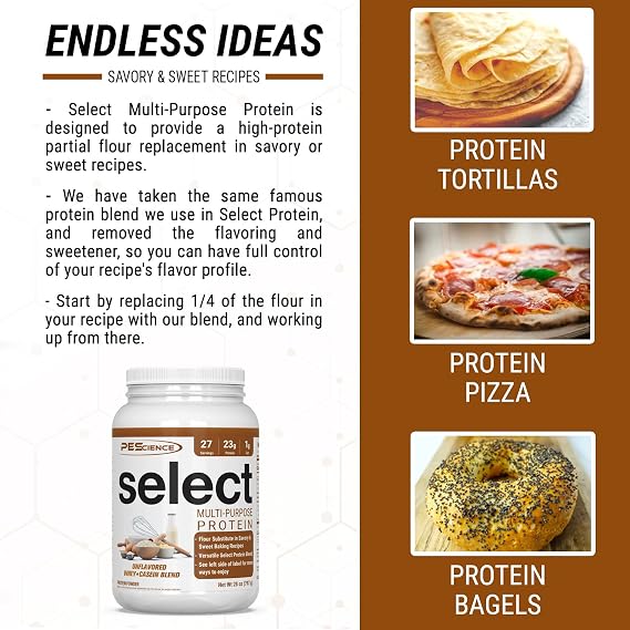 PEScience Select Multi-Purpose Protein Powder, Unflavored, 27 Servings