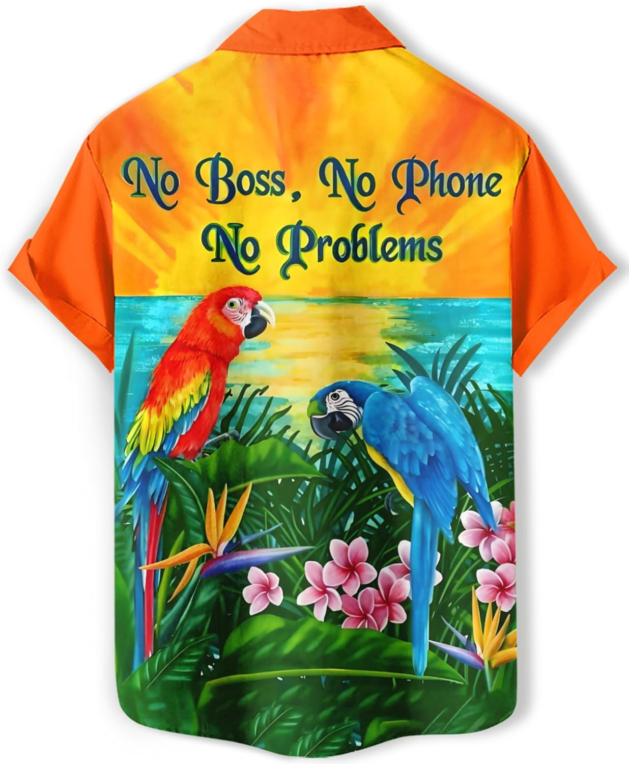 Men's Hawaiian Shirt,Ocean Print Shirt, Funny Short Sleeve Button Down,Regular Fit - Image 4