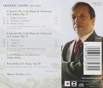 Murray Perahia Plays Chopin Piano Concertos No.s 1 & 2 Etc