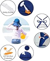 Vista 21 de SimpliKids Sombrero de sol para bebé de ala ancha con protección solar UPF 50+ UV Ray Azul claro #1