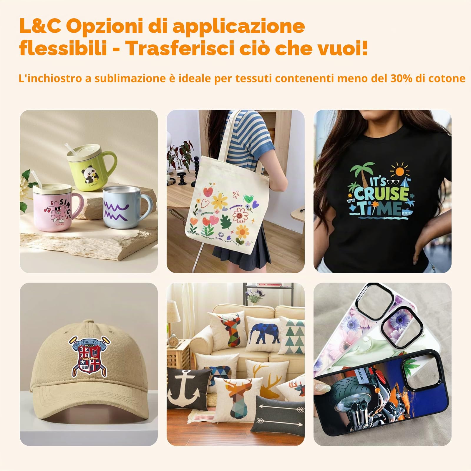 L&C Inchiostro a sublimazione per stampante Eco Tank, bottiglie di ricarica per inchiostro a sublimazione compatibile per ET-1810 ET-2850 ET-2860 ET-2870 ET-2810 ET-2820 ET-15000 ET-14000 ET-4800 ET
