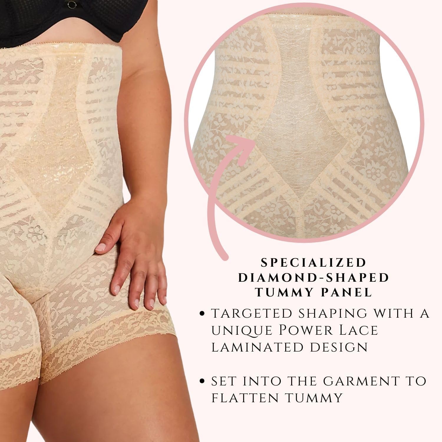 High Waist Lace Thigh Slimmer with Extra Firm Support by Rago