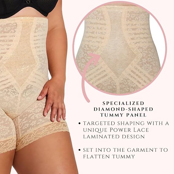 High Waist Lace Thigh Slimmer with Extra Firm Support by Rago