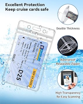 Teskyer 5 Pack Cruise Lanyards for Ship Cards with Clear ID Holder
