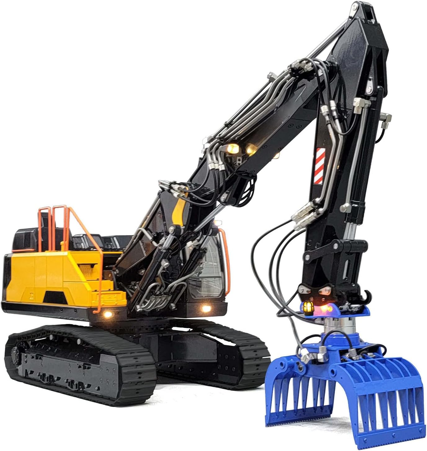 TOUCAN RC HOBBY 1/14 EC380 10CH Tracked RC Hydraulic Excavator 3 Arms Digger with Hydraulic Grab