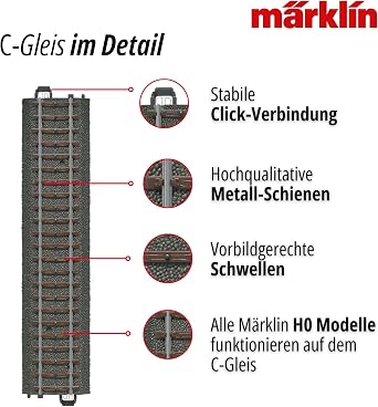 Mrklin C Track R2 6 Degree Curve HO Scale 16.5mm Gauge