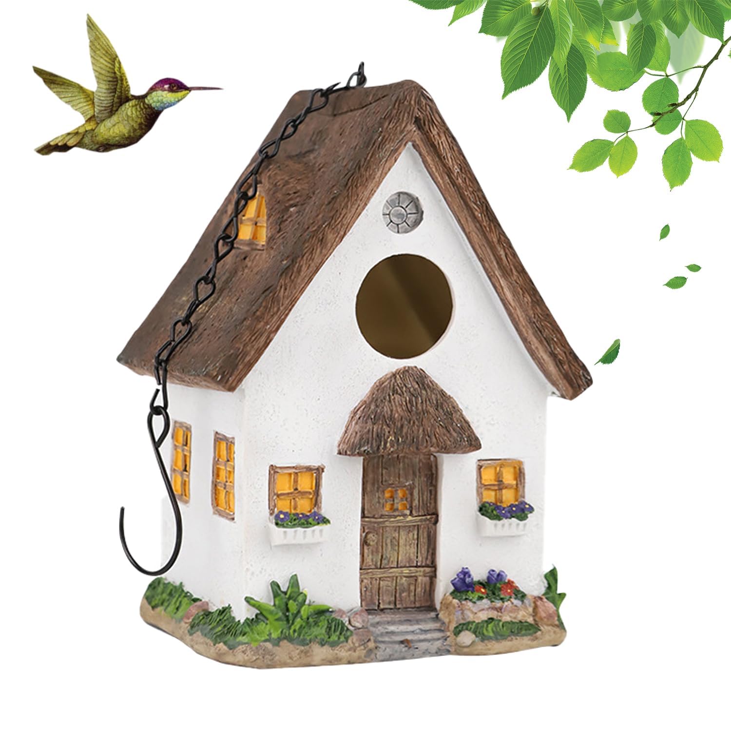 Casa Colgante para Pájaros de Resina Resistente con Ventilación