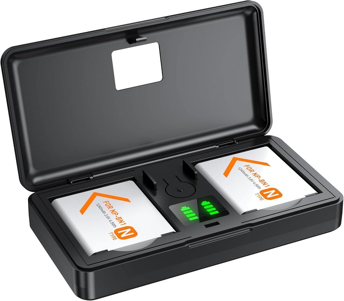 NP-BN1 Battery(2 Pack) and Charger(2CH) Set,Camera Accessories kit for Sony Lithium Ion NPBN1,DSC-WX30,WX50,WX100,WX150,WX200,TX100V,X30,TX10,TF1,WX220,Replacement Rechargeable Dual Batteries Case