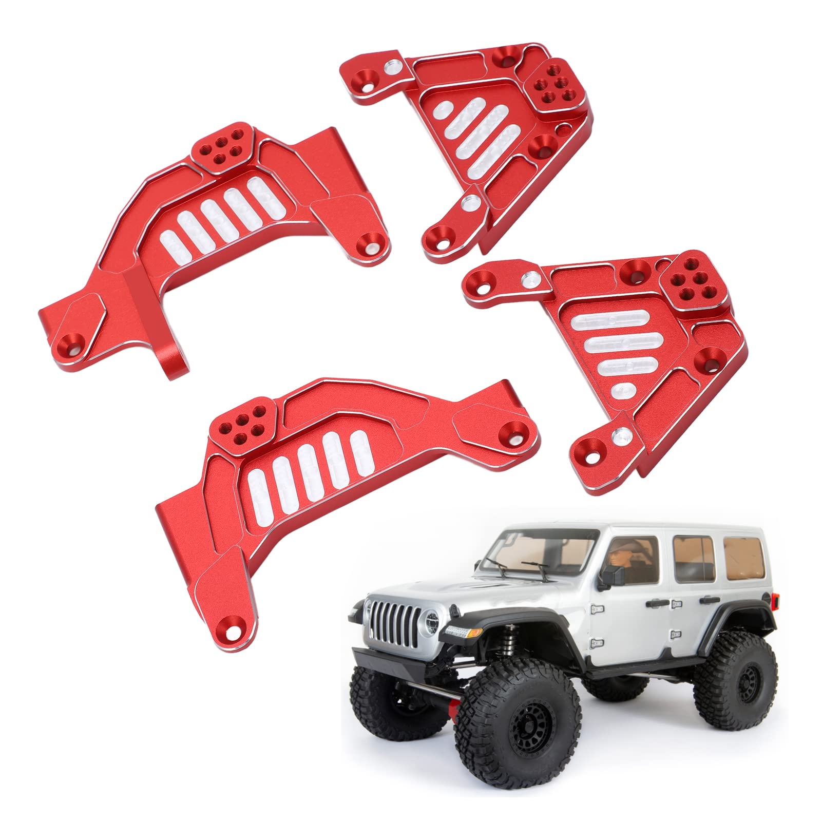 RC Shock Hoops CNC mecanizado reemplazable aleación de aluminio torres de choque delanteras traseras para Axial 1/6 SCX6 (Roja)