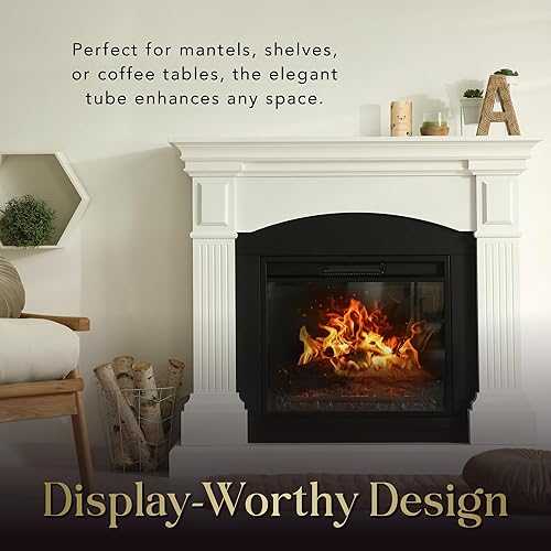 Miniatura 6 de ZIKANI 4-Pulgadas Cerillas Decorativas Elegantes + Pastilla de Encendido (100 Unidades) Cerillas de Madera de Punta Blanca y Seguras para Velas,