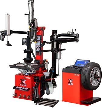 XK-610C-70D Tire Changer Machine Combo Wheel Balancer Rim Clamp 28 Inches 2.0 Horsepower 12 Month Parts Replacement