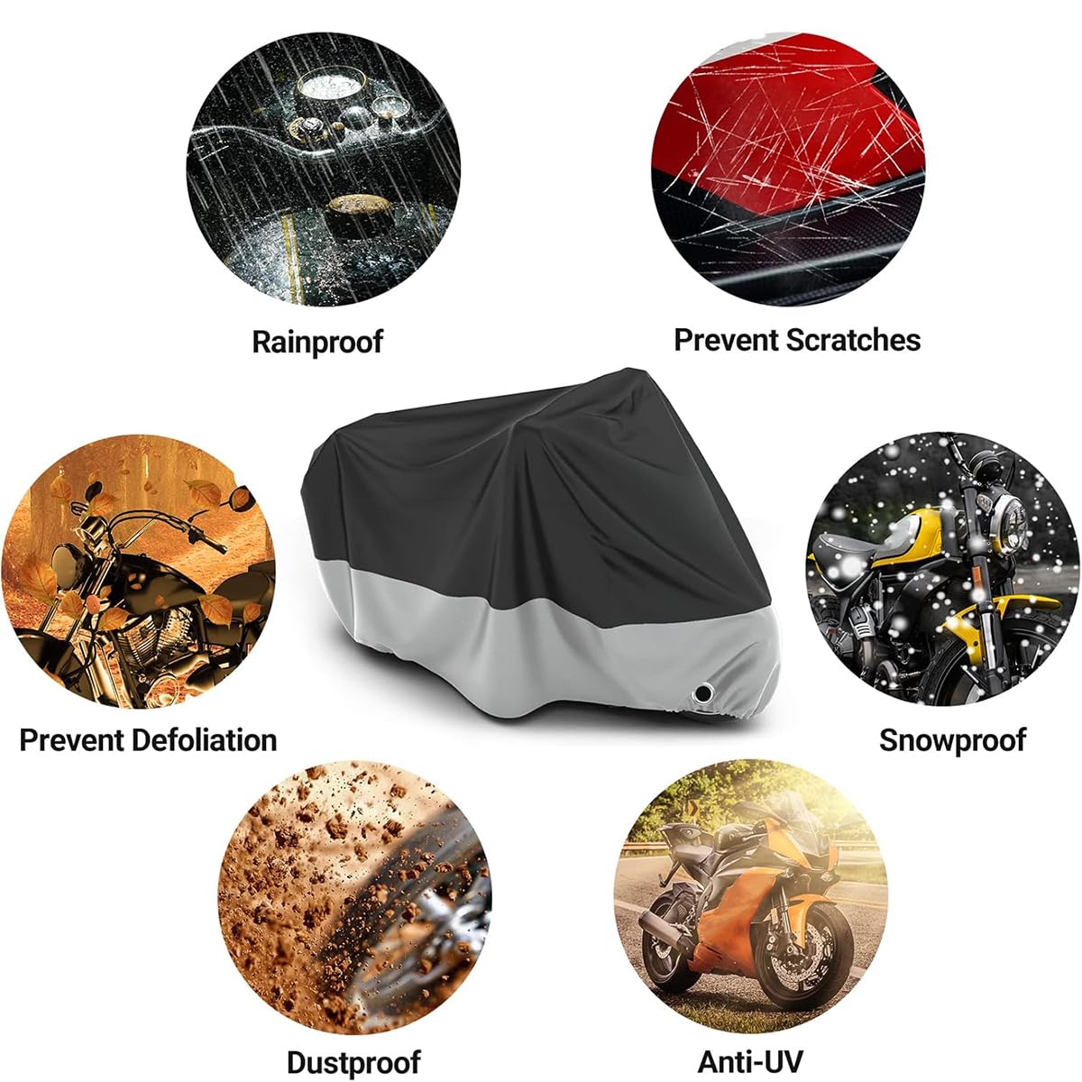 Telo Moto per Honda Ape 50 2002-2016, Prevenire Pioggia Uccelli Escrementi Uccelli Motociclo Protezione Copertur,XXXXL 295x110x140cm