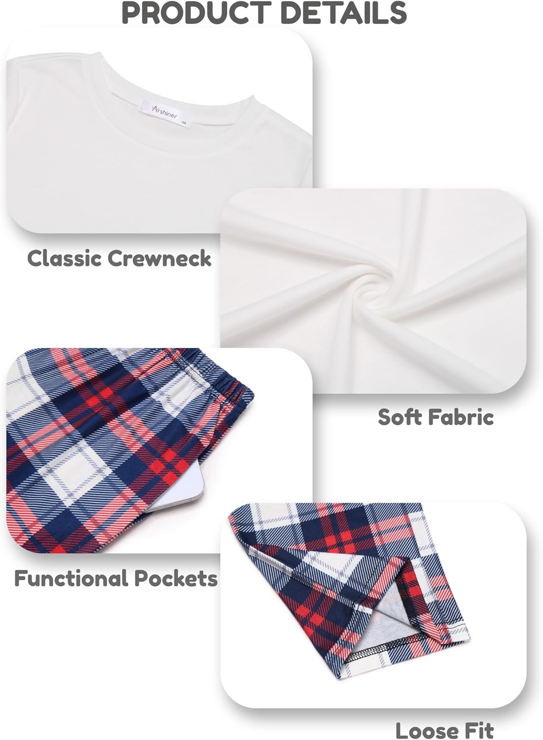 Arshiner Boys Pajamas Short Sleeve and Long Pants 2 Piece Pajama Set for Boys 6-14 Years - Image 5