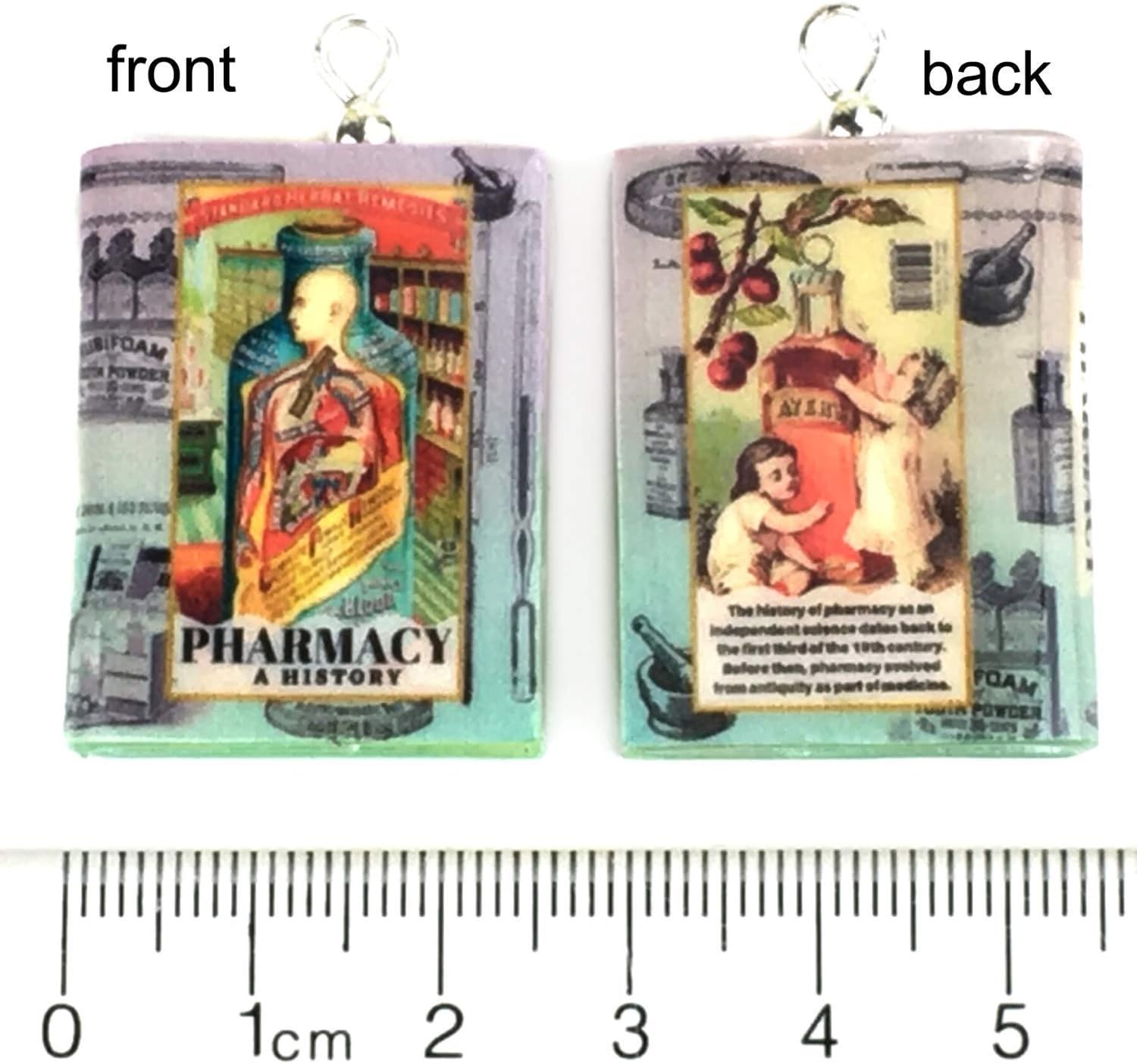 Pharmacy A History Ornament Clay Mini Book Framed Home Wall Decoration Trim Trinket