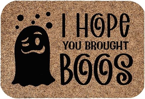 Tapete de bienvenida para interiores de 23.6 x 15.7 pulgadas, resistente decoración de Halloween, calabaza, para exteriores, divertido Halloween,