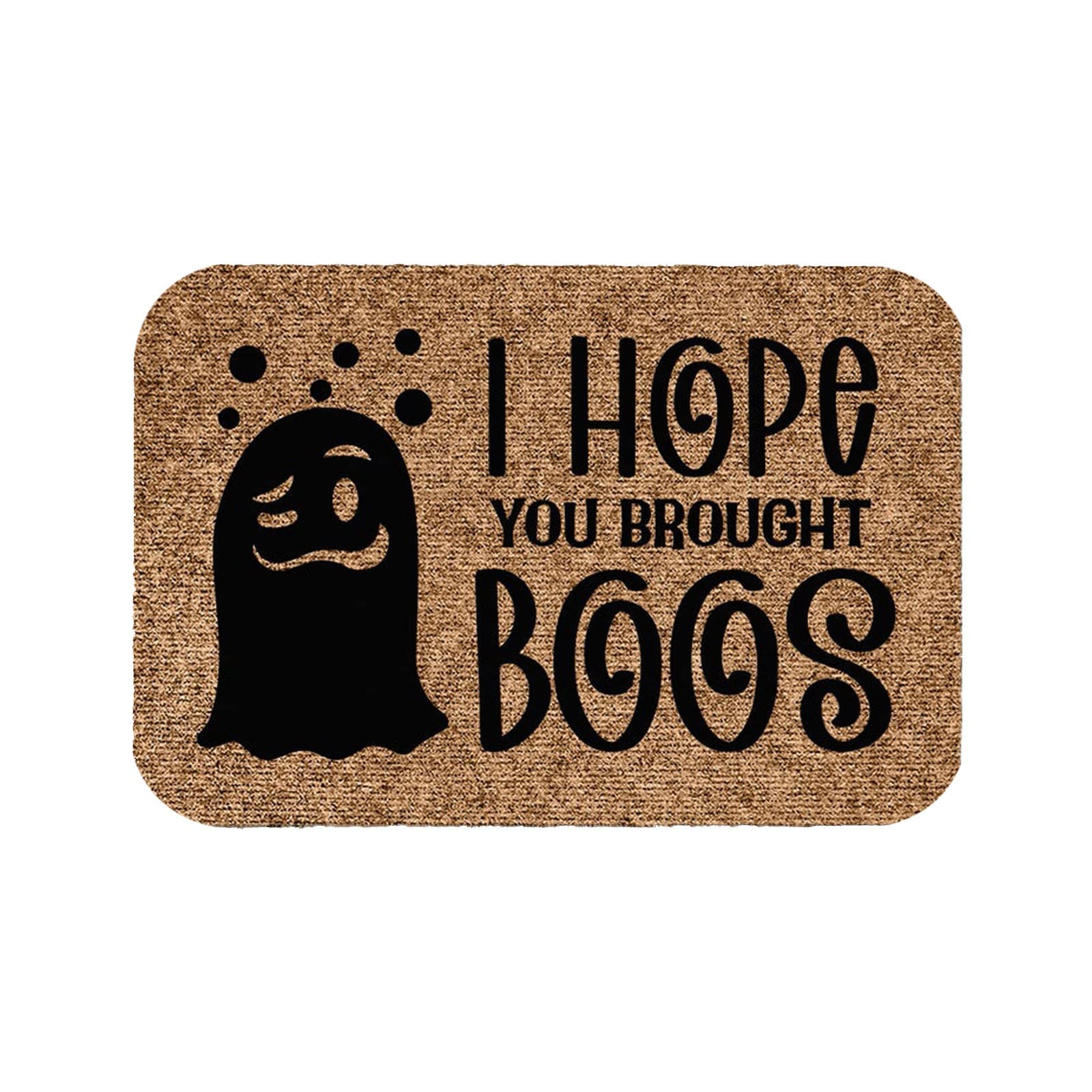Halloween Door Mat Funny 24" x 16" I Hope You Brought Boos Doormat Indoor Outdoor Entrance Floor Mat Non Slip Halloween Decor Rubber Welcome Mats