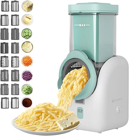 Upgraded 8-in-1 Electric Cheese Grater & Electric Cheese Shredder with