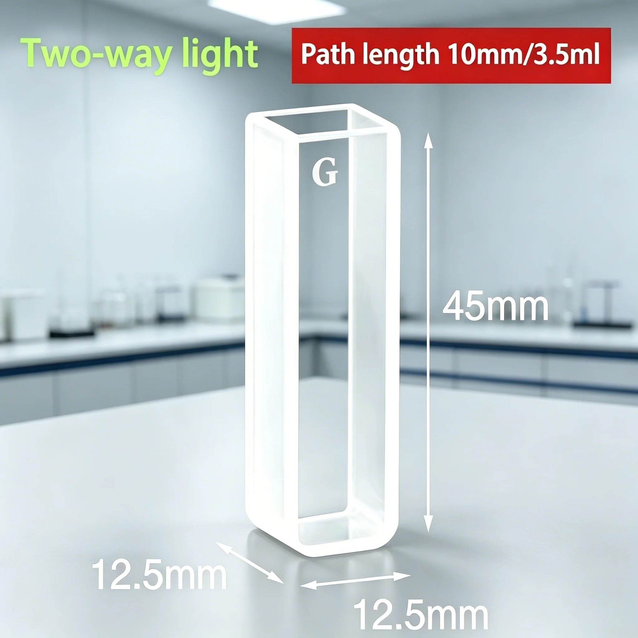Cubeta de vidrio 4 Uds., celda muestra líquida, trayectoria luz, células absorción 10mm, 3,5 ml, uso for espectrofotómetro, tecnología sinterización frita