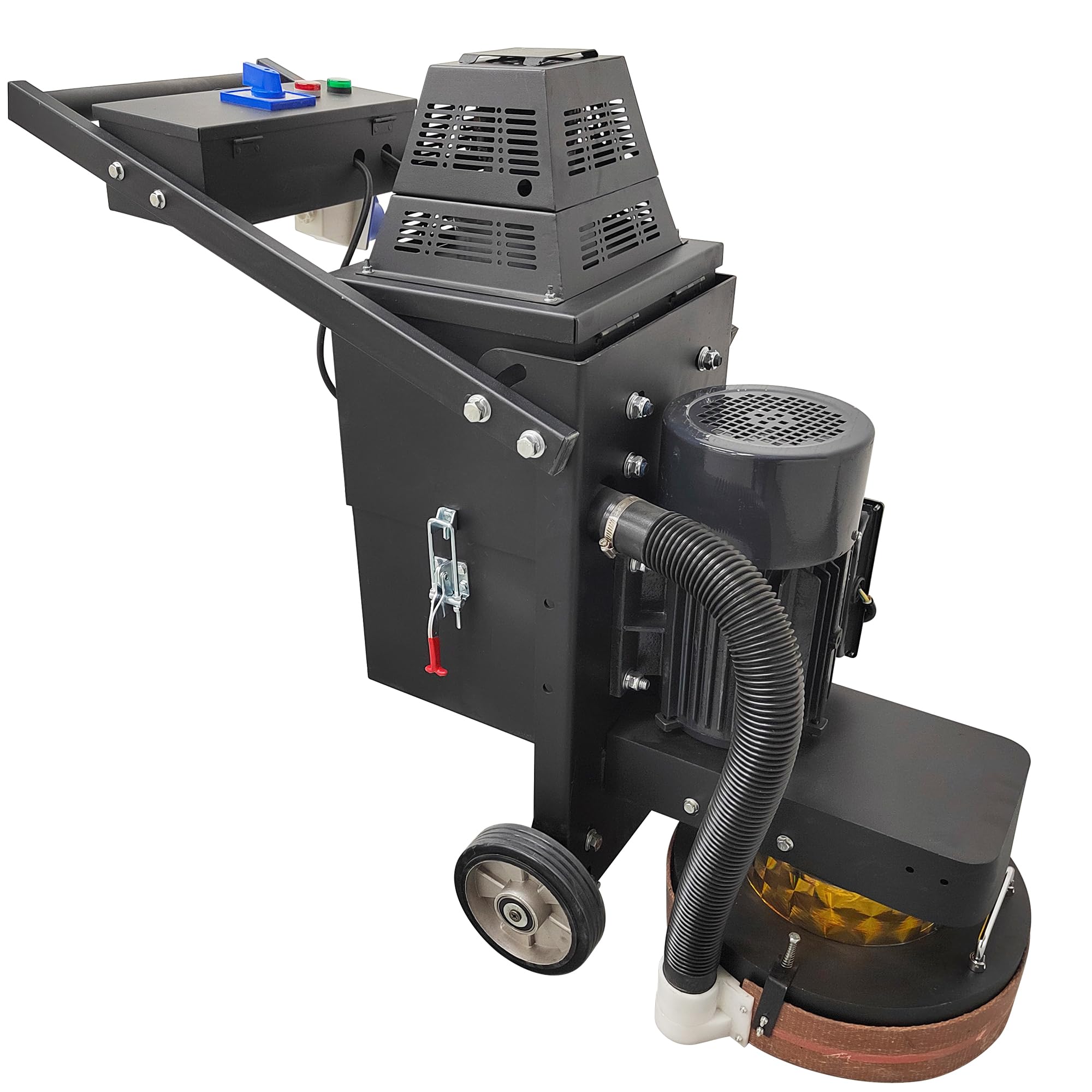 HQHAOTWU Electric Concrete Floor Grinder Ground Polishing Machine with 20L Vacuum Dust Collector Concrete Surface Grinder 4 Grinding Discs for Old