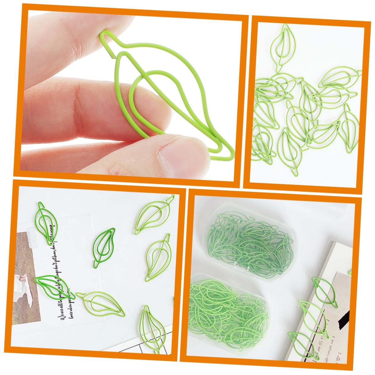 STOBOK 4 Sätze Büroklammer Bildclips Miniclips Mini-bindeklammern Neuheit Dateiclips Mini-papier Kleine Dokumentenklammern Kleiderbügel Mit Clips Metall Light Green 30 Stücke * 4