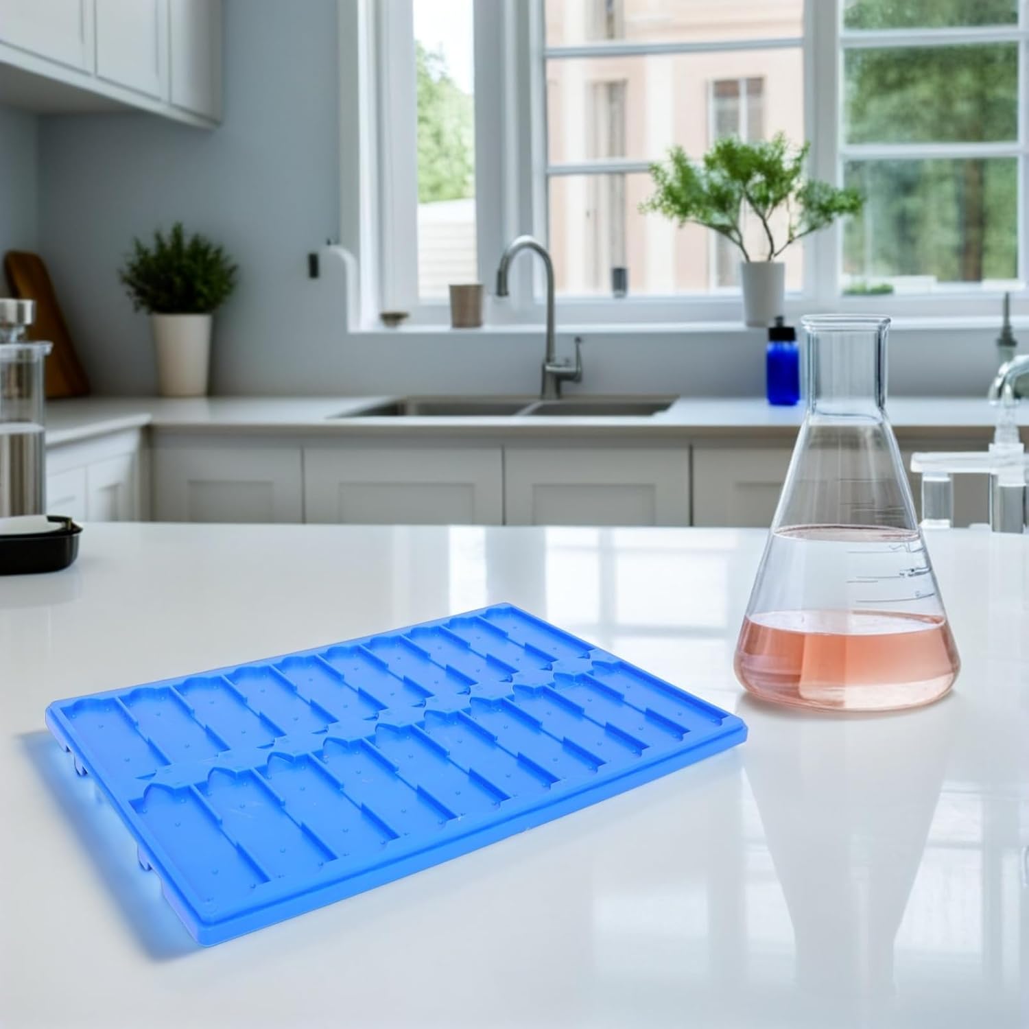 20-Slot Microscope Slide Holder Lab Drying Board for Sample Storage Slide Tray for Research and Teaching