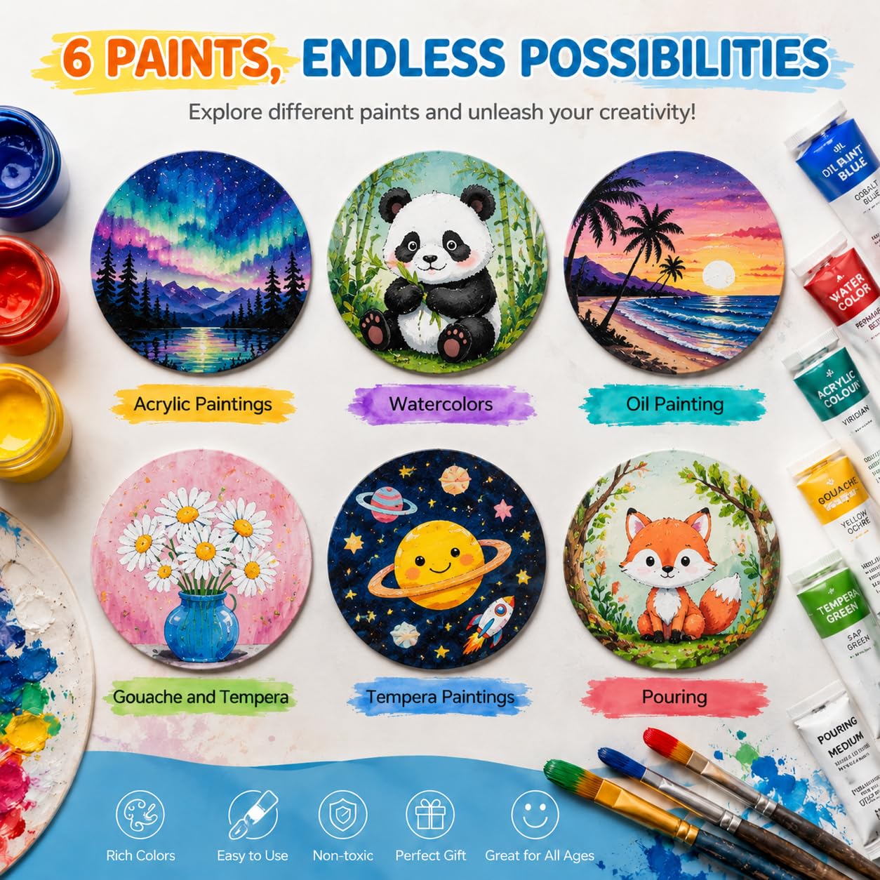 30 paneles magnéticos de lienzo para pintura, mini lienzos magnéticos en blanco para pintura, arte, regalo, decoración de bricolaje (3 pulgadas, forma redonda)