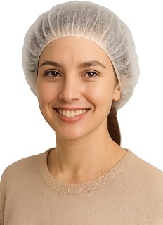 Disposable Bouffant Caps, 21 inch Hair Nets, 100 Pack, White